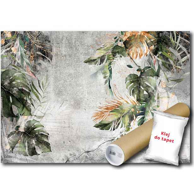Vinylová Fototapeta Listy Rostliny Beton 152x104
