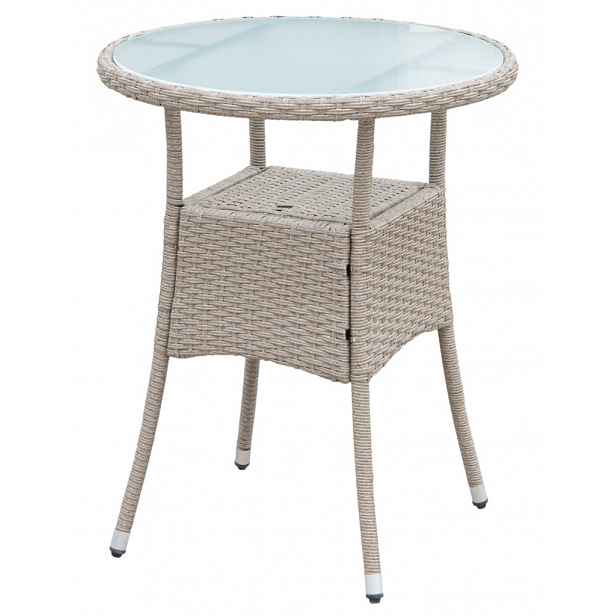 Kulatý zahradní stolek Alford, 60 cm, béžový