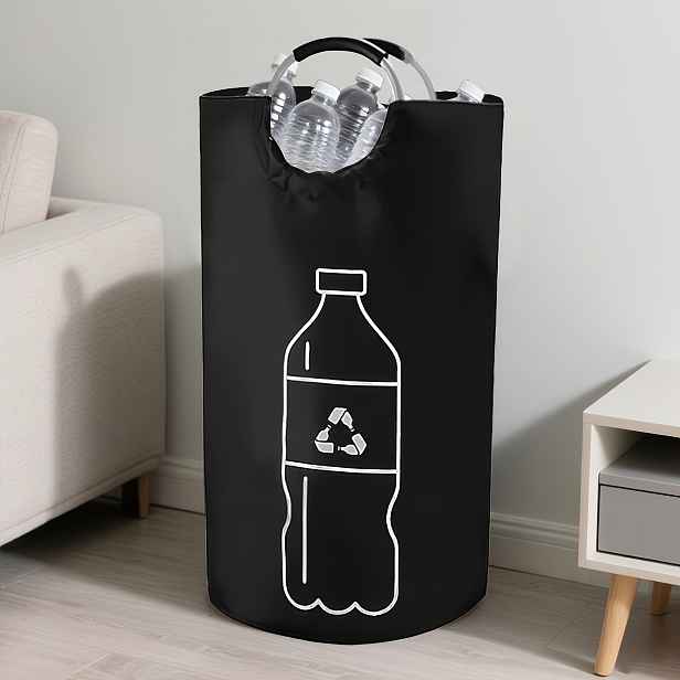 TEMU Plátěný skládací odpadkový koš na recyklaci pro ukládání knih a oblečení, skládací úložný box - Vozidlový plátěný skládací odpadkový koš na