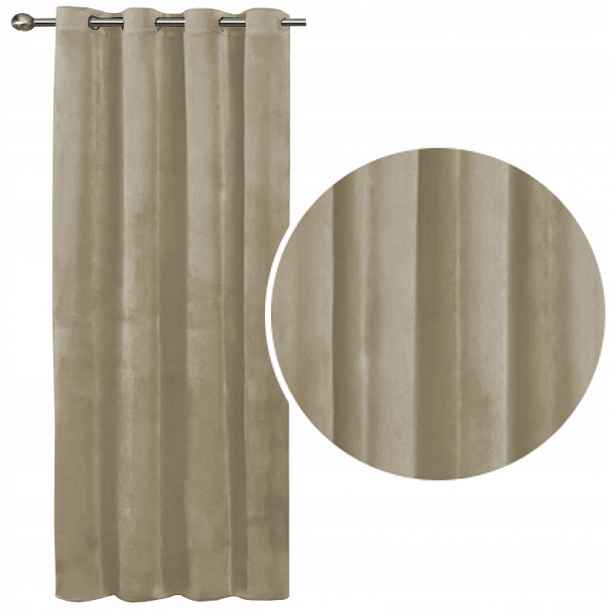 Velurové záclony Imperial 140x250 výška závěs Velur béžová světlá