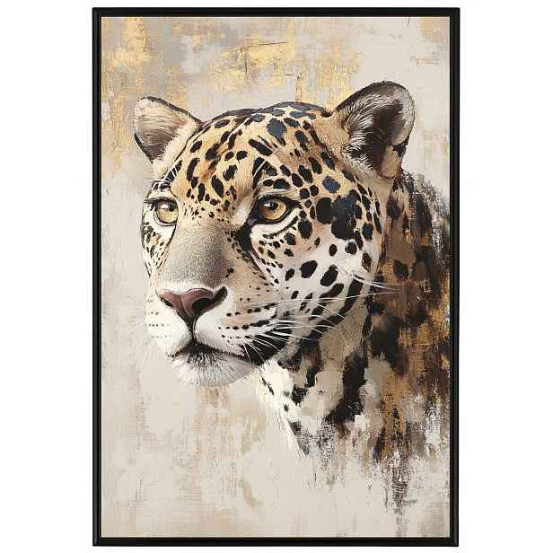 Plakát Rámeček Hliník Portrét Příroda Zvíře Kočka Jaguar Béžová Hnědá 40x60
