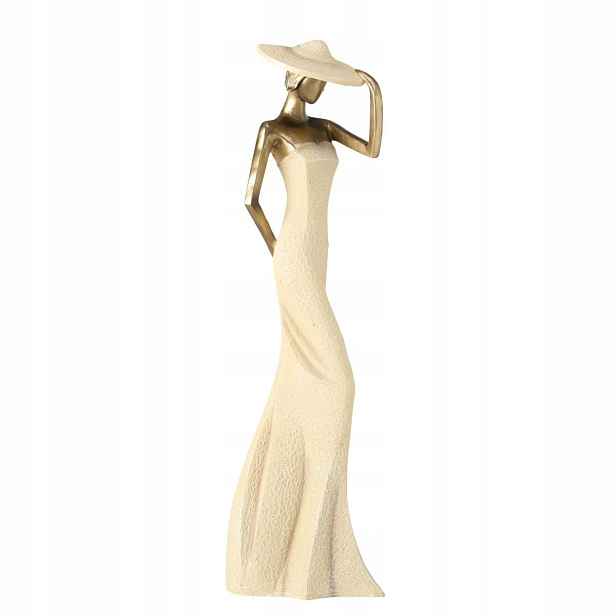 Dekorativní Figurka Žena S Polyresinem 50 CM Béžová 15 X 12 CM