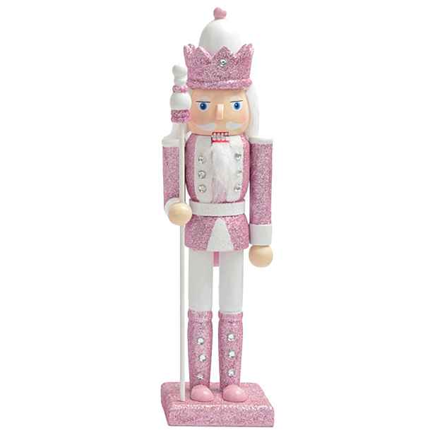 Louskáček Figurka 30 CM Růžový Voják Žezlo Na Vánoční Stromeček
