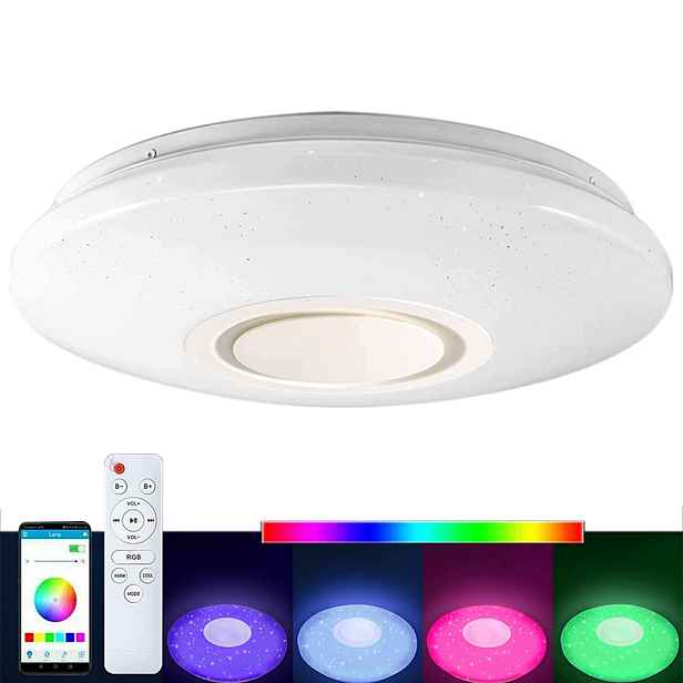 Stropní Svítidlo stropní svítidlo Led Rgb s aplikací Bluetooth Reproduktor Dálkový Ovladač 60W 40 cm
