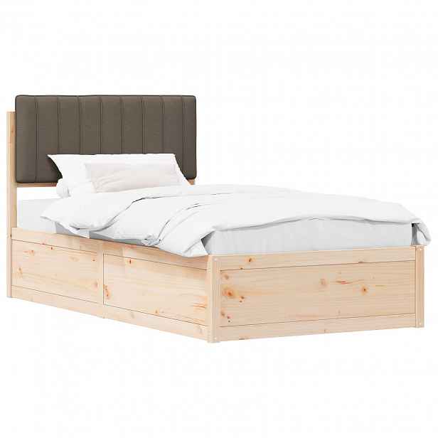 vidaXL Rám postele s čalouněným čelem s čelo Taupe 100 x 200 cm