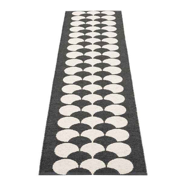 Černo-krémový vnitřní a venkovní běhoun 70x250 cm Poppy Black Vanilla – Pappelina