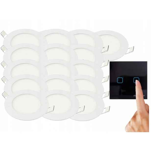 Sada Halogenové stropní lampy 3W 16x Vypínač