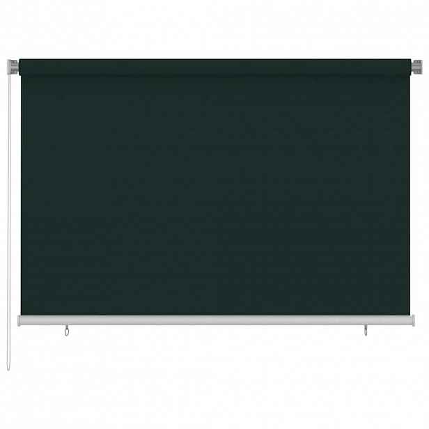 vidaXL Venkovní roleta 220 x 140 cm tmavě zelená HDPE