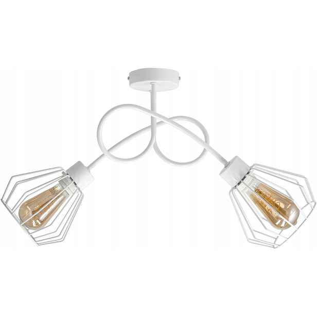 Stropní Svítidlo Stropní Svítidlo Berge Loft Lustr 2x E27 Diamant Bílý Hliník