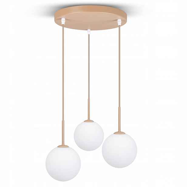 Závěsná stropní lampa Lustr Béžová Kule G9x3 Nastavitelná 160 cm