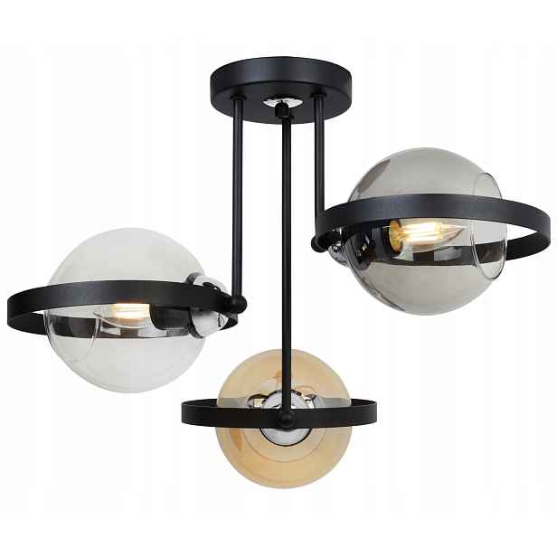 Závěsné Stropní Svítidlo Trojitý Skleněný Lustr Kroužek Loft Ring MIX