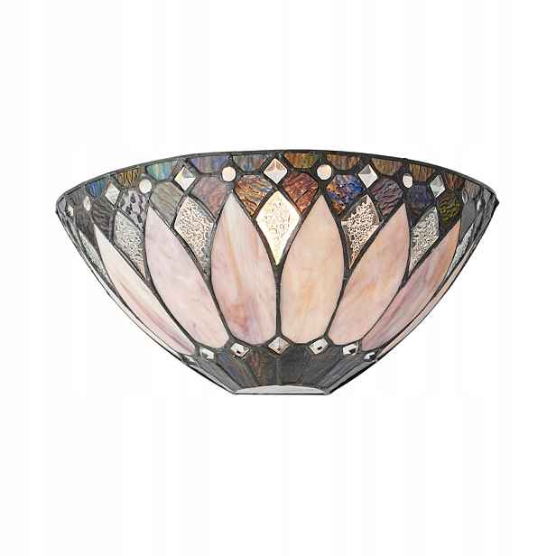 Nástěnné svítidlo Brooklyn Tiffany art déco skleněné E14 40W půlkruhové