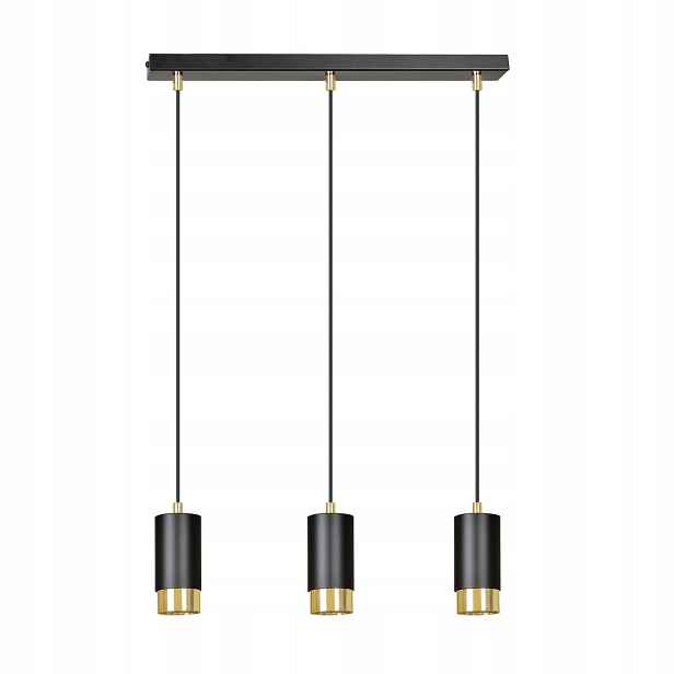 Emibig Lustr Fumiko 3xGU10 Černá-Zlatá závěsná lampa 45 cm