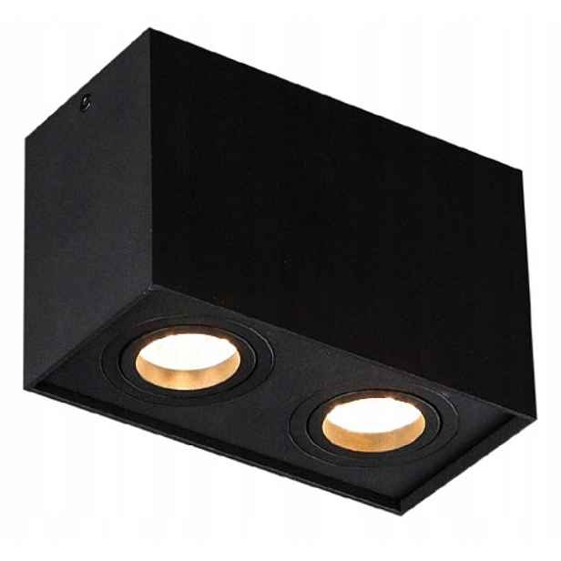 Stropní spotová lampa černá Pro Basic Square 2xGU10 50W Maxlight
