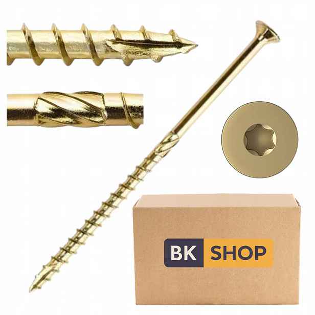Tesařské vruty do dřeva 100 ks Torx 8x1000 mm Kuželové sada vrutů
