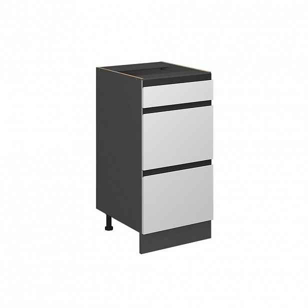 Vicco SPODNÍ SKŘÍŇKA KUCHYŇSKÉ LINKY R-Line Bílá 40 cm Tvar J, se zásuvkami, bez pracovní desky