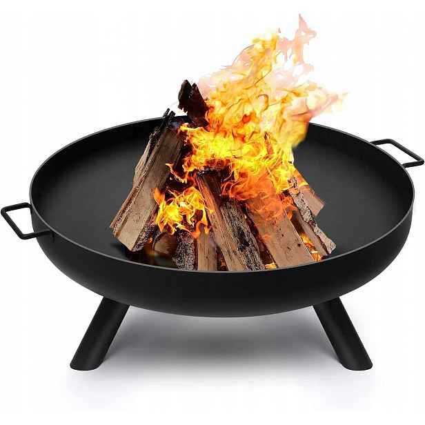 Zahradní Ohniště Gril 58 cm Kulatý Oheň Mísa Rukojeti
