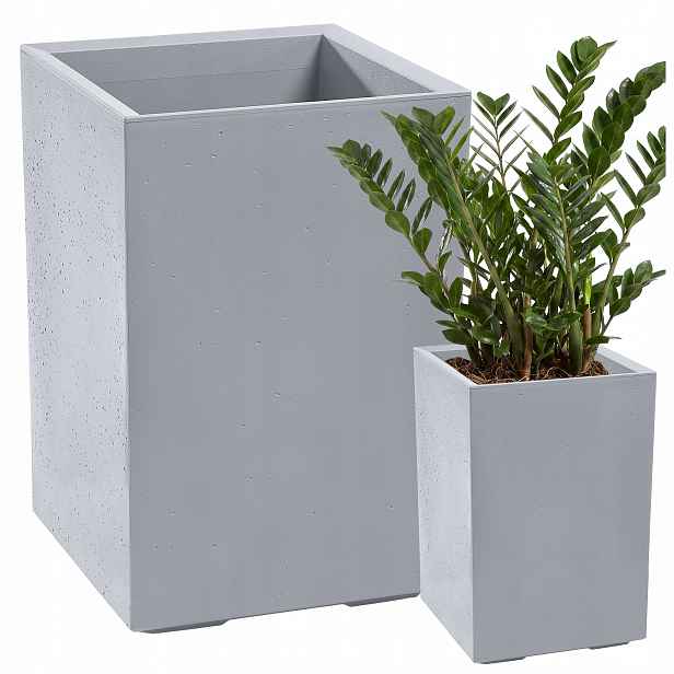 Květináč Květináč Květináč Zahradní Miska Truhla Vysoká Beton 40x40x60