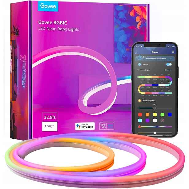 Páska Neonová Led Govee Rgbic Synchronizace Hudby 10 M Smart Aplikace