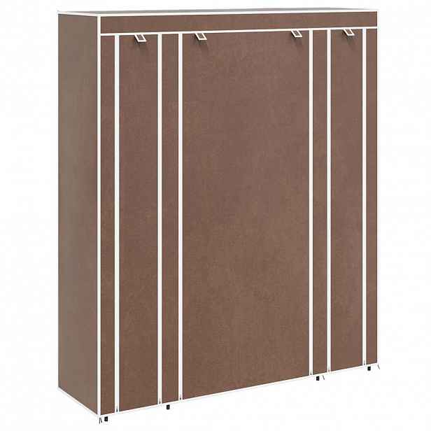 vidaXL Látková šatní skříň s přihrádkami a tyčemi 45x150x176 cm hnědá