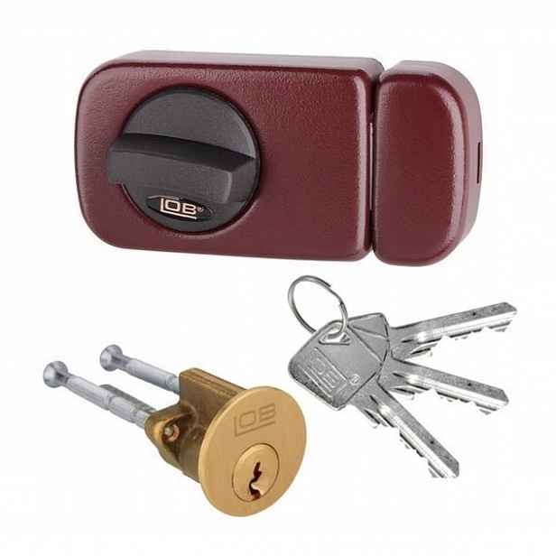 Povrchový zámek s knoflíkem Lob TB51 Hnědý 50 mm 3 klíče