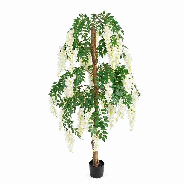 Umělá Glycinie V Květináči 150 CM Bílá 78 X 150 CM Pro Interiéry Z Plastu