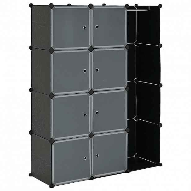 vidaXL Modulární skříň s 9 přihrádkami 109x36,5x143 cm černobílá