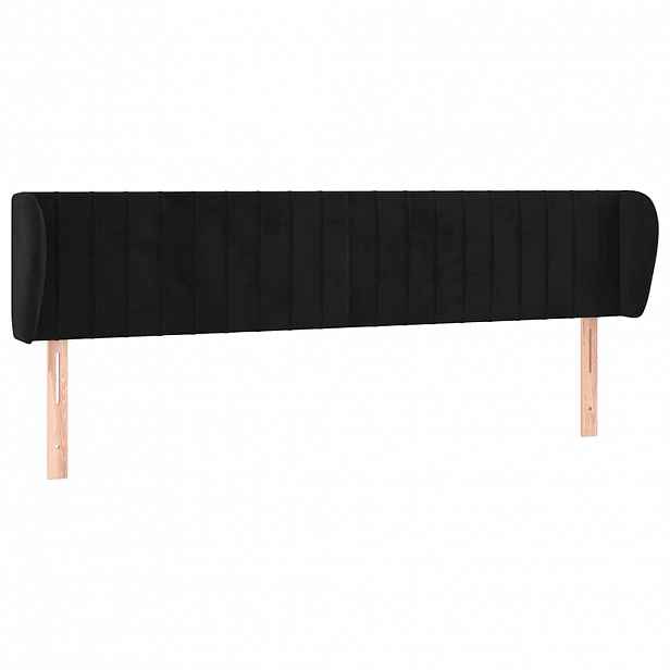 vidaXL Čelo postele typu ušák černé 183x23x78/88 cm samet