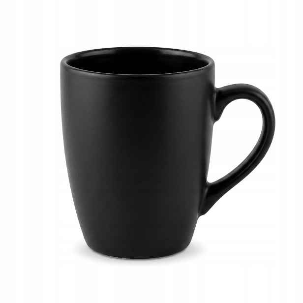 Černé keramické hrnky sada 6 ks 340 ml na kávu a čaj Black