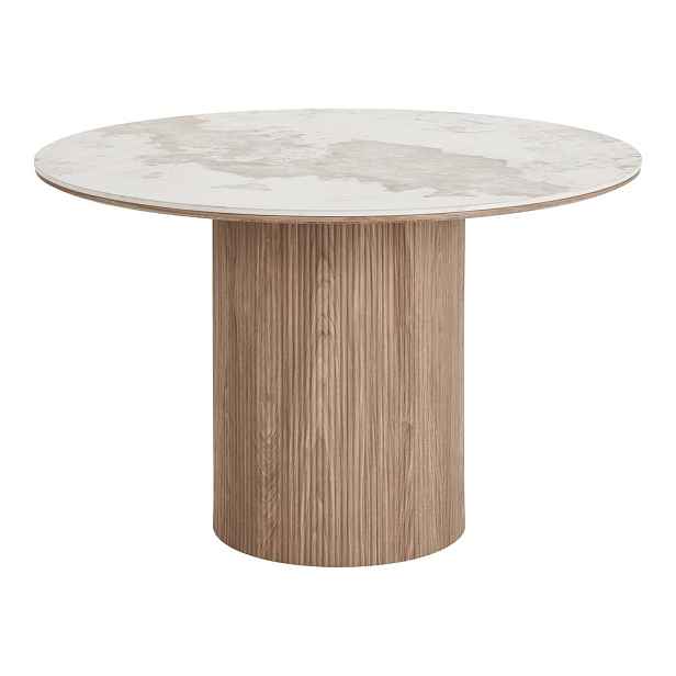 Kulatý jídelní stůl s deskou v dekoru mramoru ø 120 cm Athens – House Nordic