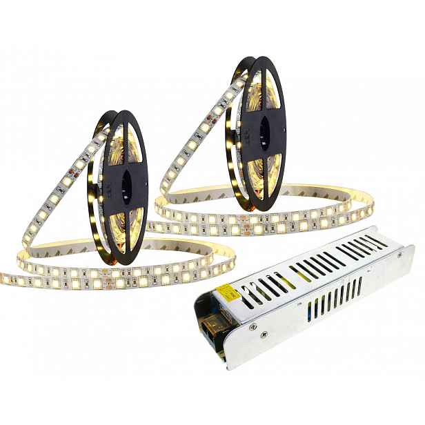 Sada Led 5050 IP20 10 M Bílá Ww Cw 144W Napájecí Zdroj