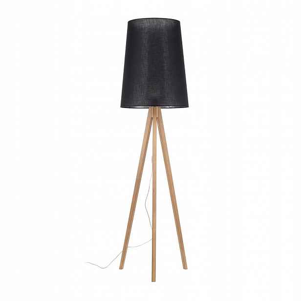 Stojací Lampa Stojící Kov Dřevěná Černá Nastavitelný Převis Tk Lighting