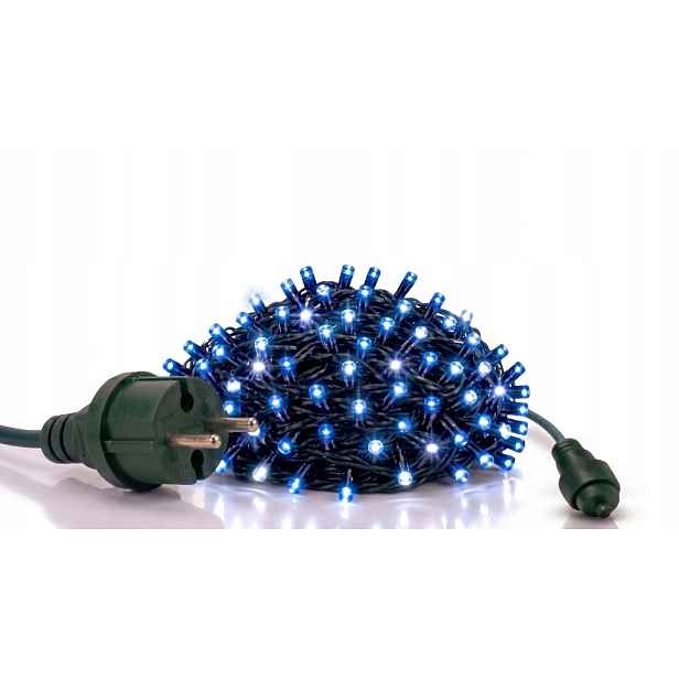 Vánoční Osvětlení Na Stromeček 500 Led 35,5 M, Venkovní Silný Kabel, Modré Flash