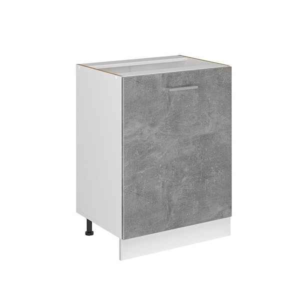Vicco SPODNÍ SKŘÍŇKA KUCHYŇSKÉ LINKY R-Line, Beton/Bílá, 60 cm s 1 dveřmi bez pracovní desky