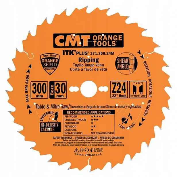 Cmt pilový kotouč ultra tenký pro podélné řezy D300*2,6mm d30 Z24 Hw C27130