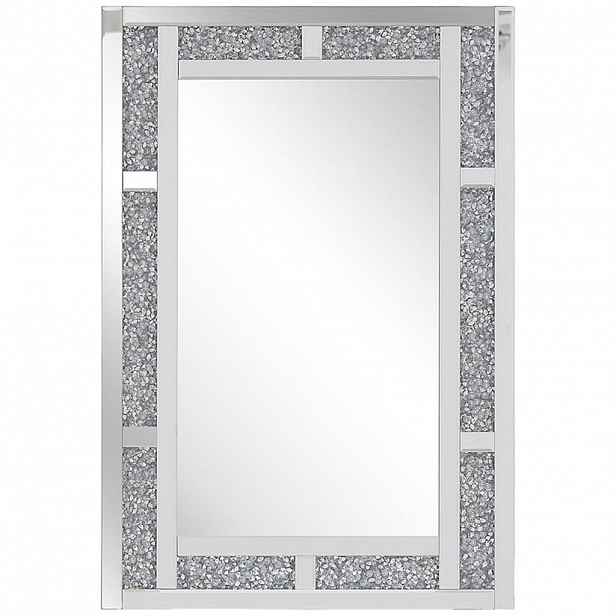 Beliani NÁSTĚNNÉ ZRCADLO stříbrné 60/90 cm Glitzer-Effekt Avrille
