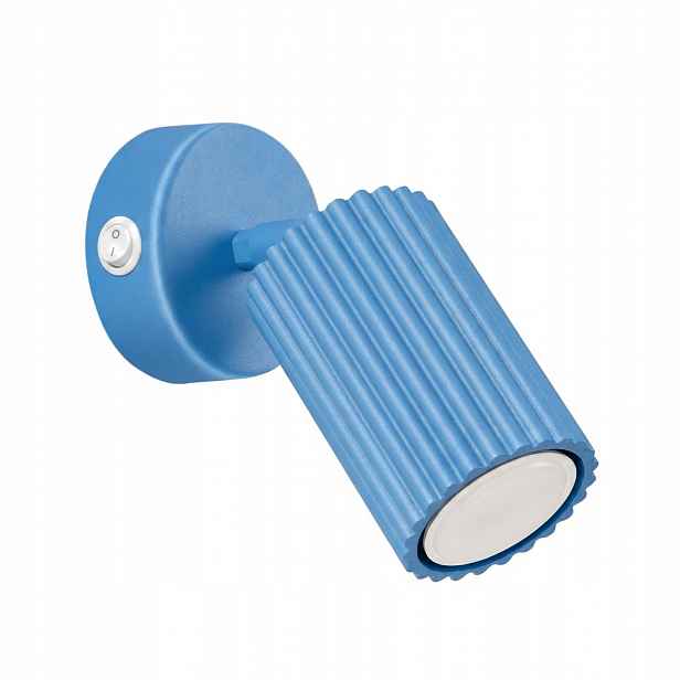 Nástěnná lampa tuba Karbon modrá s vypínačem Gu10 Sollux