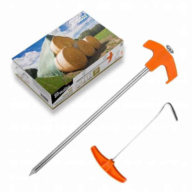 21 El Kotvící Kolík pro upevnění Upevňovací kolík s hákem 30 cm, jednoduchý Bradas