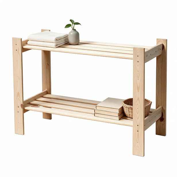 Dřevěný regál do garáže 59,2x100x35,3 cm z masivního dřeva Leo