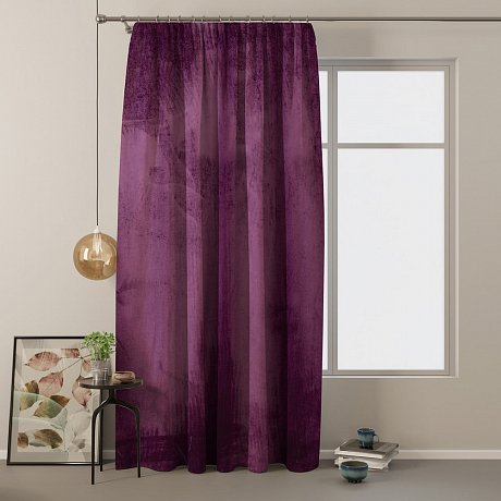 Tmavě růžový sametový závěs AmeliaHome Velvety, 245 x 140 cm