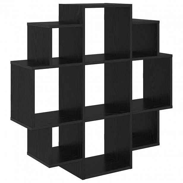 vidaXL Nástěnná polička Černý dub 90 x 25 x 90 cm Kompozitní dřevo