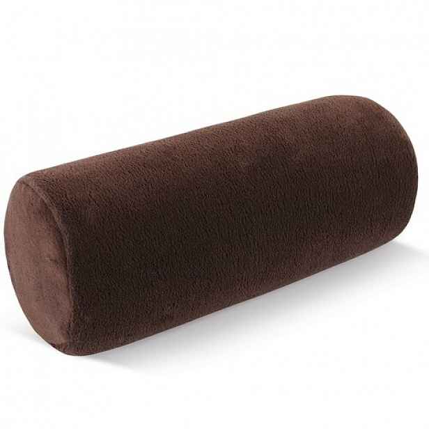 Bellatex Polštář pod krk Válec mikro tmavě hnědá, 15 x 35 cm