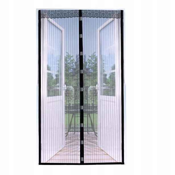 2x moskytiéra na dveře s magnetem 100x220 cm Černá