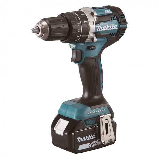 Makita - 18V AKU vrtací šroubovák s příklepem, 2x aku 3,0 Ah, nabíječka DHP484RFJ