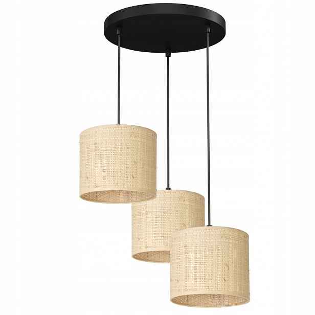 Trojitá závěsná lampa na kruhu Rattan 5282 Luminex