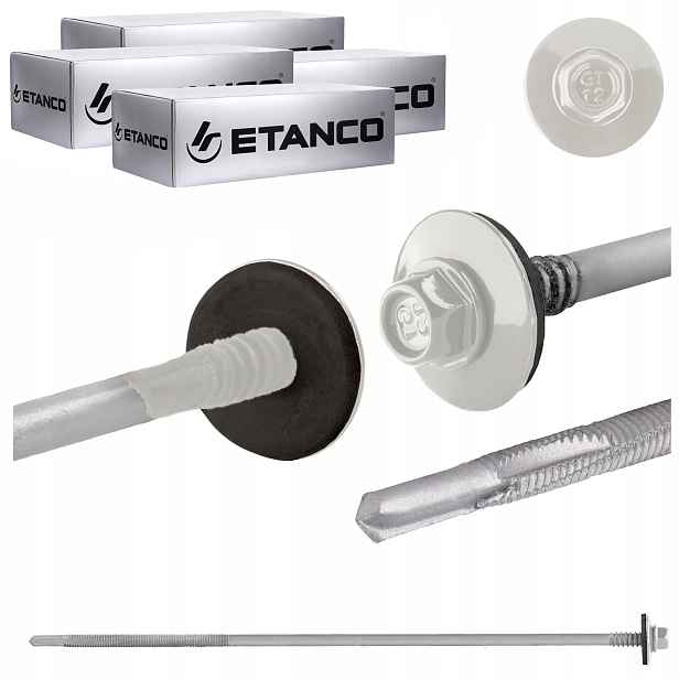 Šrouby do sendvičové desky 230 mm Ral 9010 400 ks pro kov Etanco GTR12