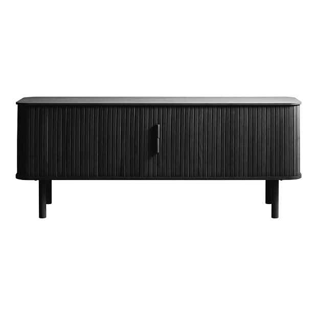 Černý TV stolek v dekoru dubu 160x56 cm Cavo – Unique Furniture