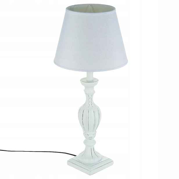 Stolní lampa Patine Blanc s bílým stínidlem, klasická, 55 cm