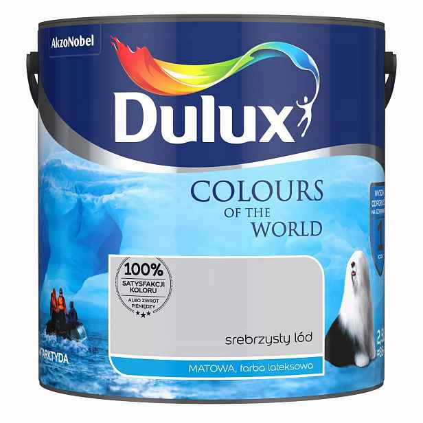 Dulux Barvy světa barva na stěnu Stříbřitý led mat 2,5L