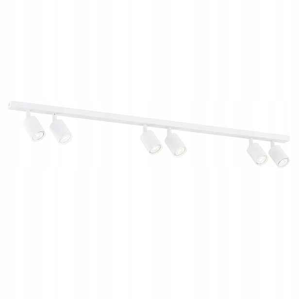 Stropní svítidlo minimalistická bílá, 6 reflektorů, lišta 116 cm Emibig